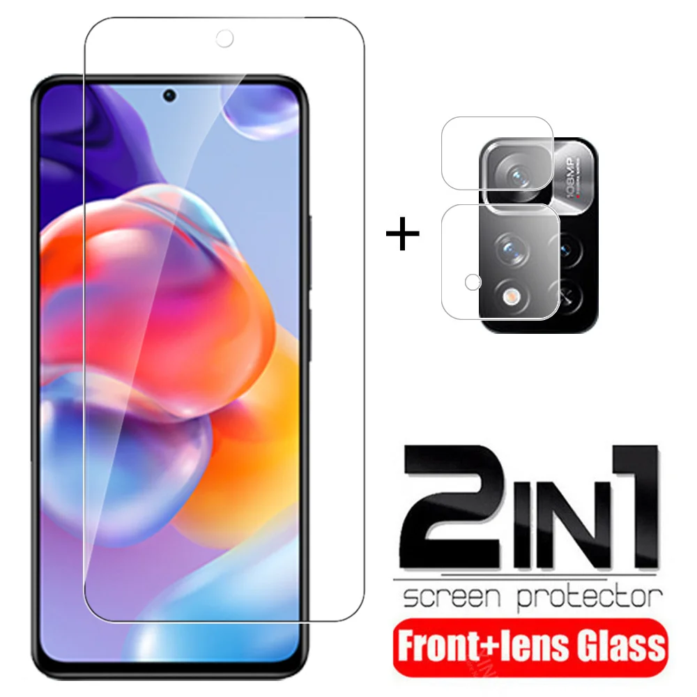 Screen Camera Protector Film 2in1 For Xiaomi Redmi Note 11 Pro Plus 5G Tempered Glass Case For Redmi Note11 Pro+ 11Pro 11s 11 4G