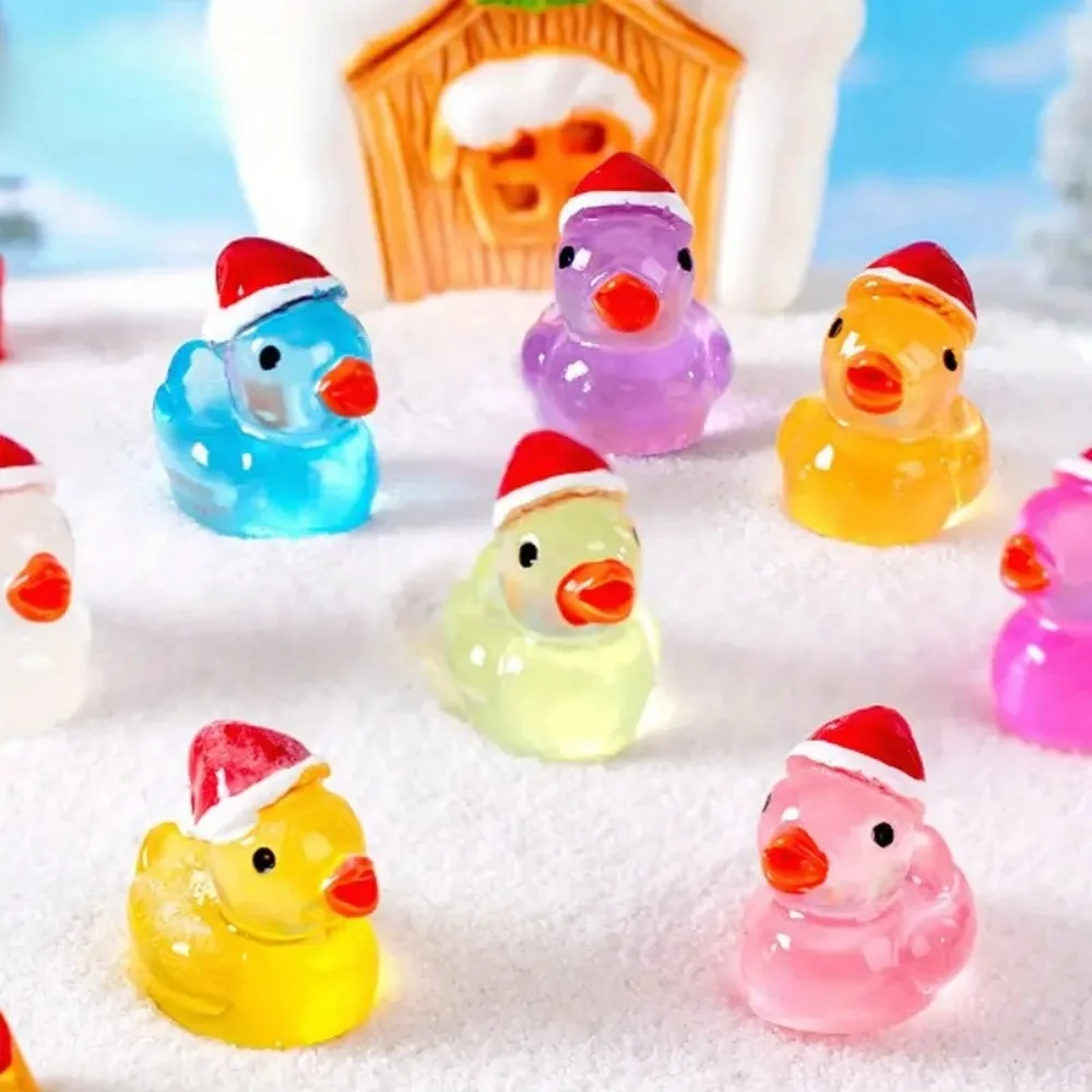 10/60 Stück Leuchtende Weihnachts-Miniatur-Enten mit Weihnachtsmannmützen, Aquarium-Deko, DIY-Bastelset für Weihnachtsfeiern und Partys – Detail 20