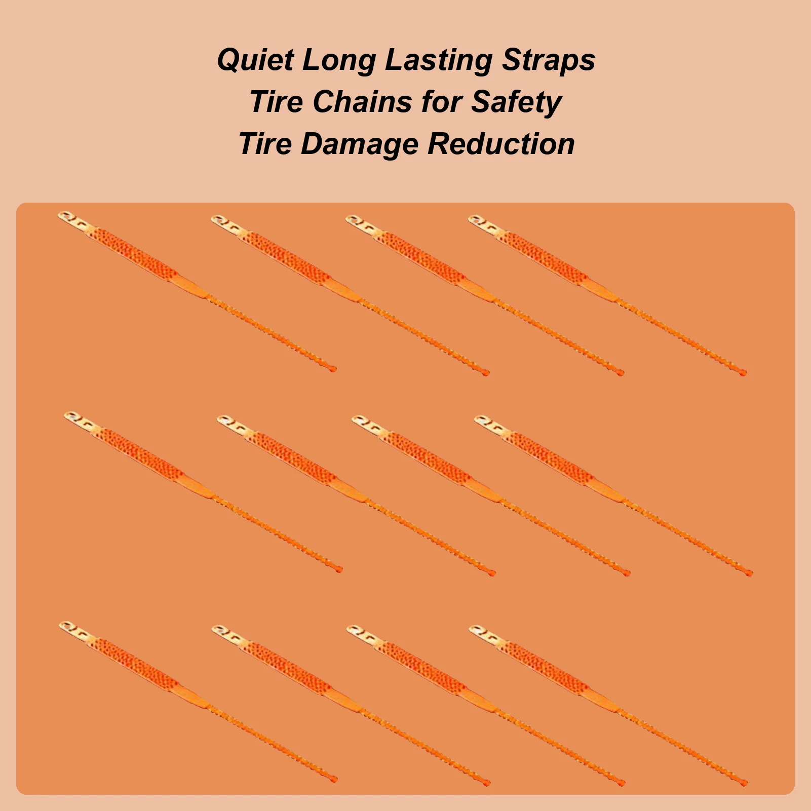 

Цепи противоскольжения, 12 штук, регулируемые эластичные ремни для шин, автомобильные цепи для снега и холодной погоды, для легковых автомобилей, грузовиков, седанов