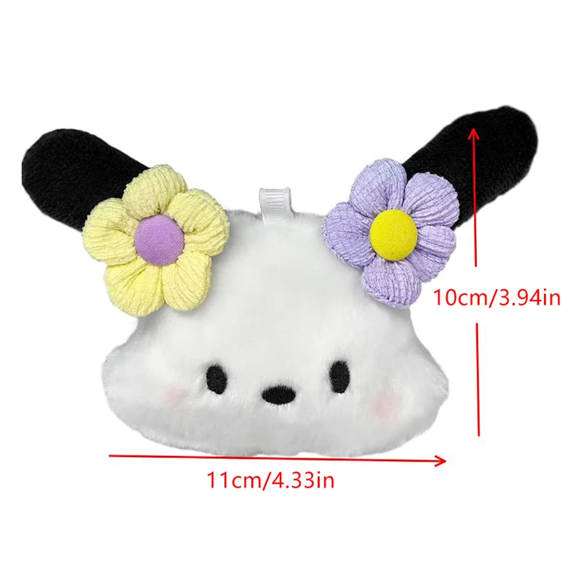 Sanrio-Llavero con cabeza de cachorro, muñeco de peluche de dibujos animados, decoración para mochila, accesorios colgantes, regalos