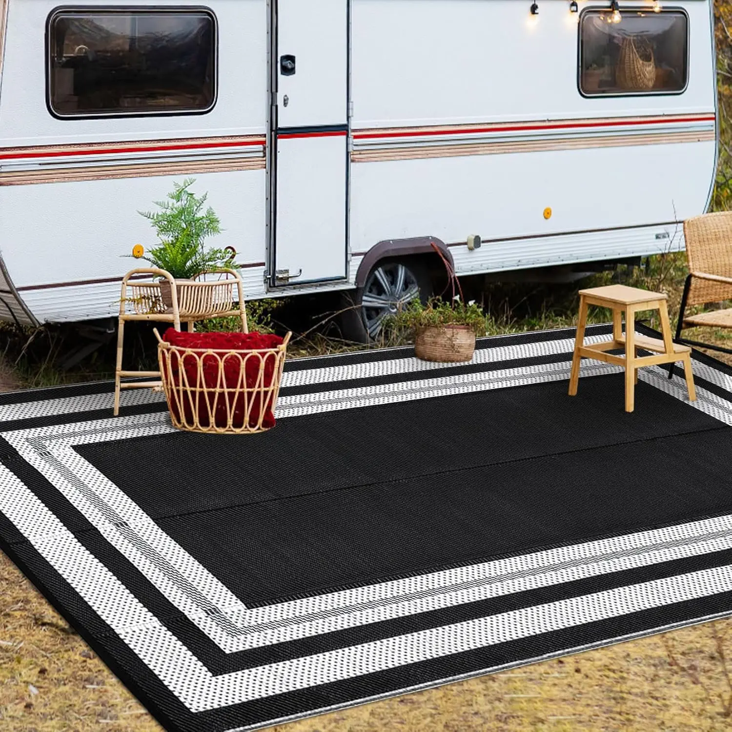

Outdoor Rug 10x14 Large Rug Outdoor Plastic Straw Rugs Easy Clean Waterproof Reversible Mat Lightweight Camping Rugs for Pati