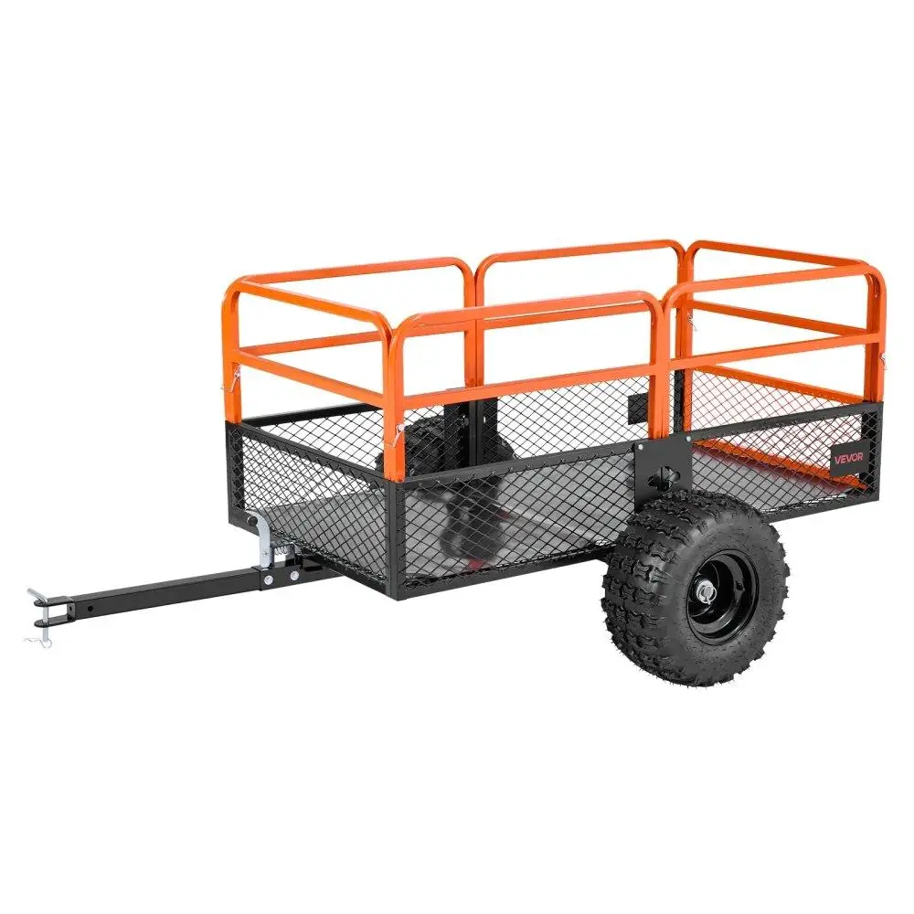 

Durable 28 Cu Ft Steel Tow Behind Garden Trailer Cart with 1800 lbs Capacity for Yard and Landscape Use