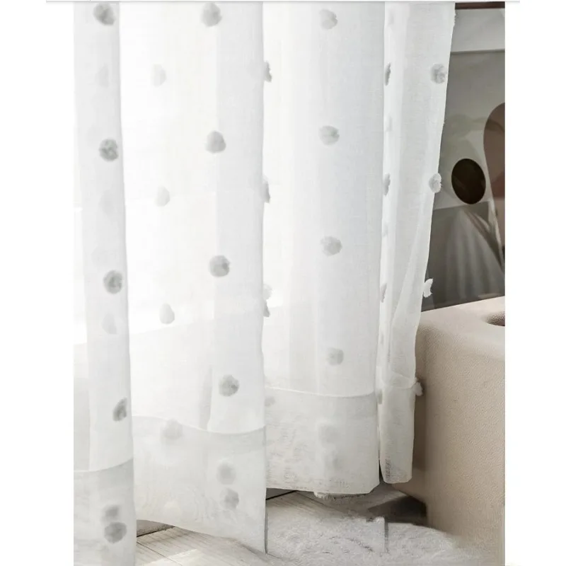 Three-Dimensional Wave Dot Curtains for Girls Romantic Art Small Ball Curtains for Living dining room bedroom