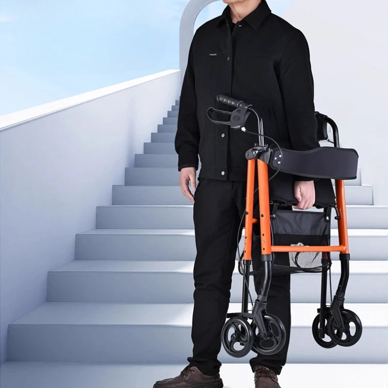 

Hand-powered Rehabilitation Walkers for Elderly Can Push and Sit Rollator Walkers, Walking Transfer Chairs, Assisted Walker Aids