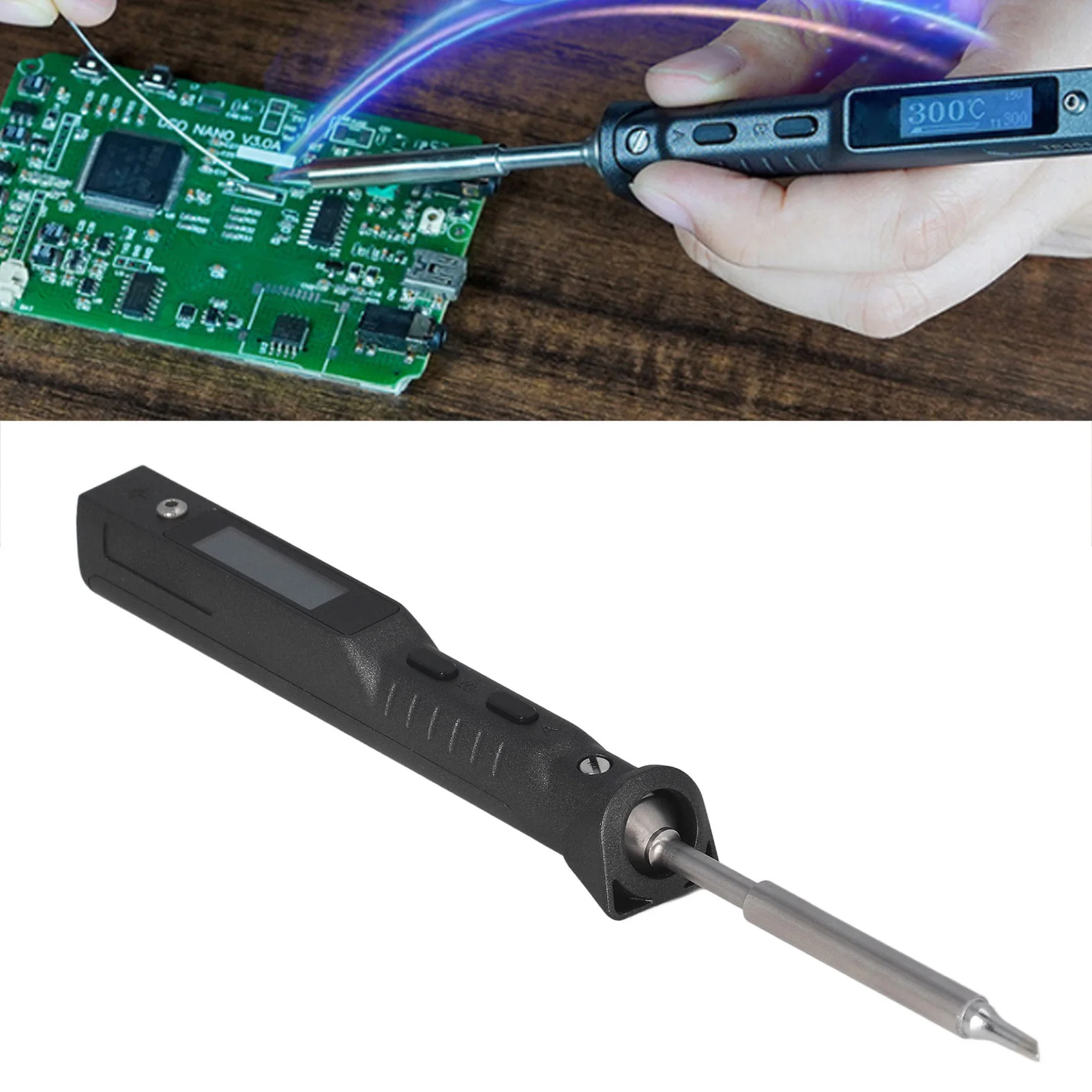 Smart Soldering Iron Set Mini Soldering Iron DC9‑24V 65W 2 Mode Power Supply USB TYPE C Real Time Detection for Industrial Use