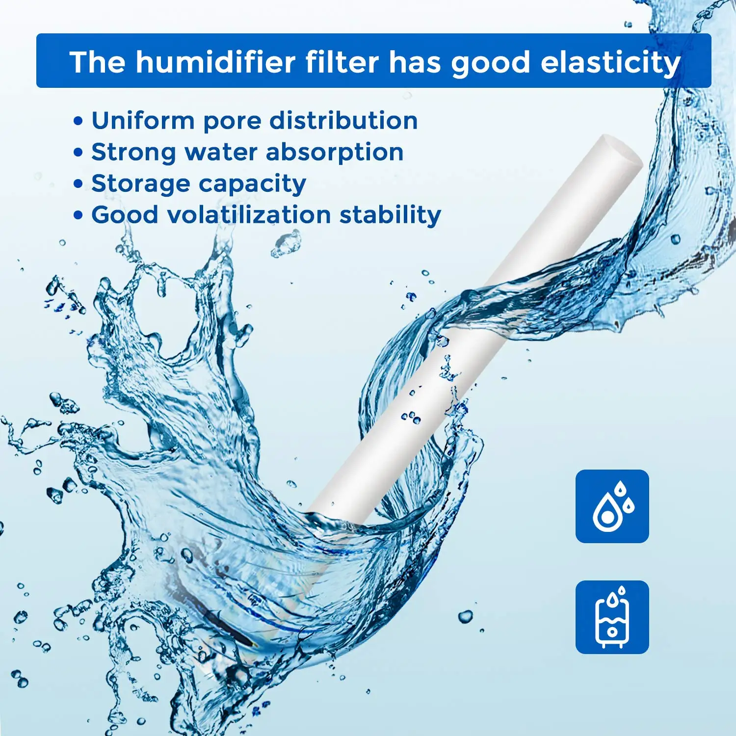 Humidifier Filter Cotton Refill Travel Filters Sticks Car Replacement Parts for Portable USB Powered Smart Humidifiers