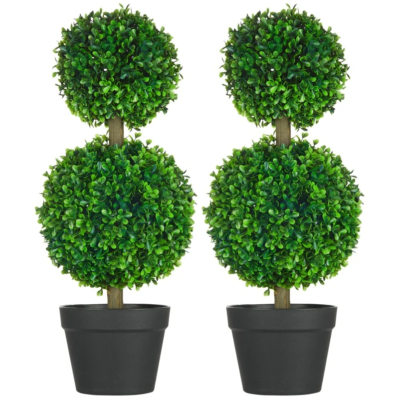 

Artificial Boxwood Topiary Tree in Pot for Indoor Outdoor Home Office Living Room Decor
