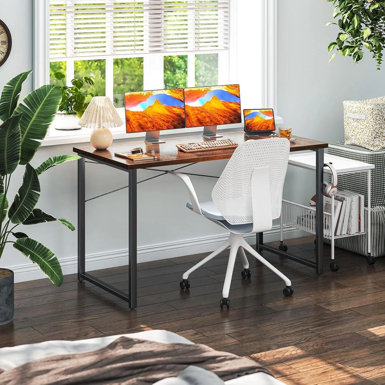 48 Inch Computer Desk, Modern Simple Style Desk for Home Office, Study Student Writing Desk, Vintage