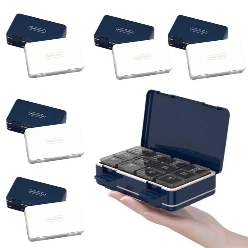 1PC Pill Box Portable Sealed 24-grid Medicine Storage Box Large-capacity Carry-on 7-day Medicine Tablet Packing Storage Box