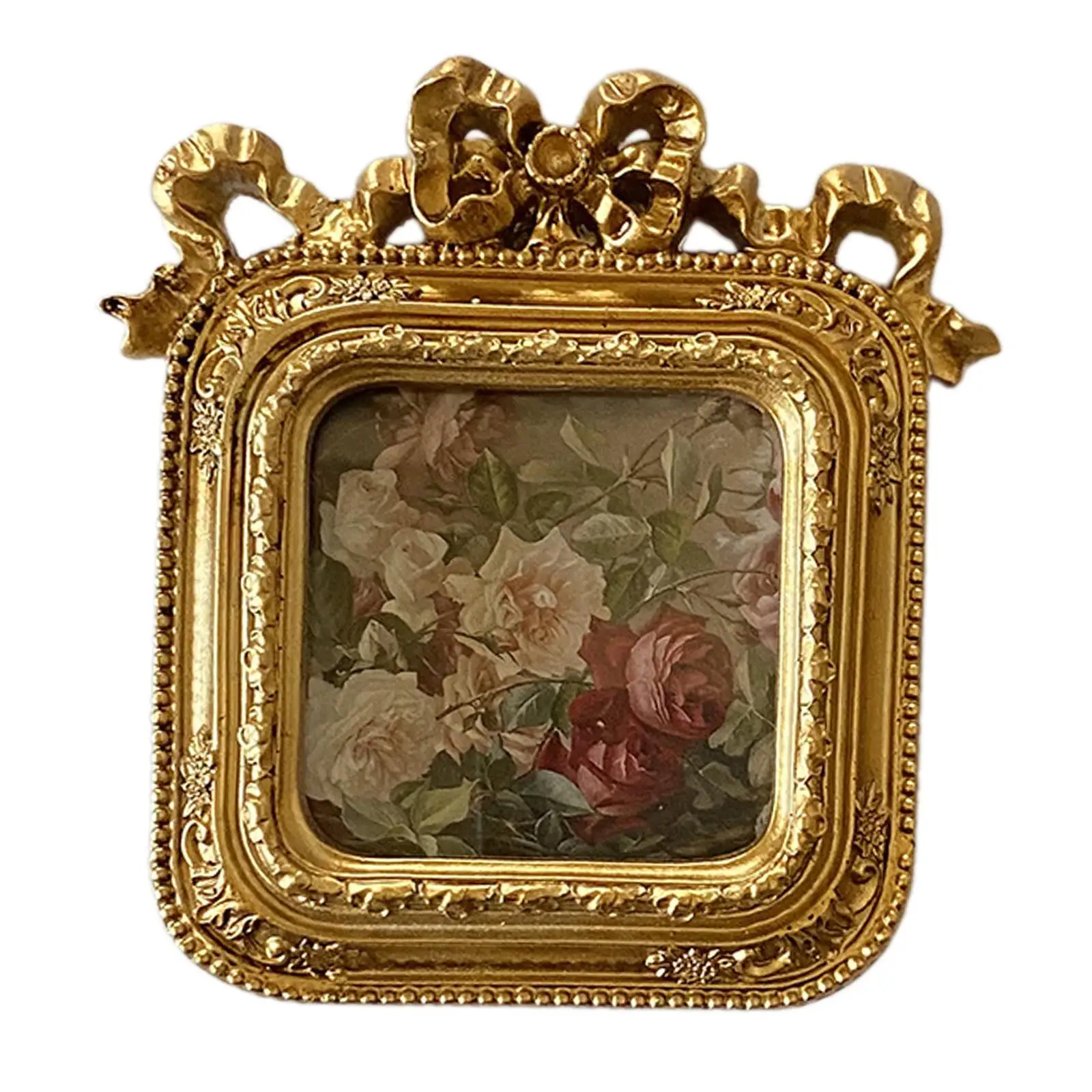 Vintage Picture Frame Photo Display Holder Resin Desktop Photo Frame for Bookshelves Dining Room Bedroom Living Room Decoration