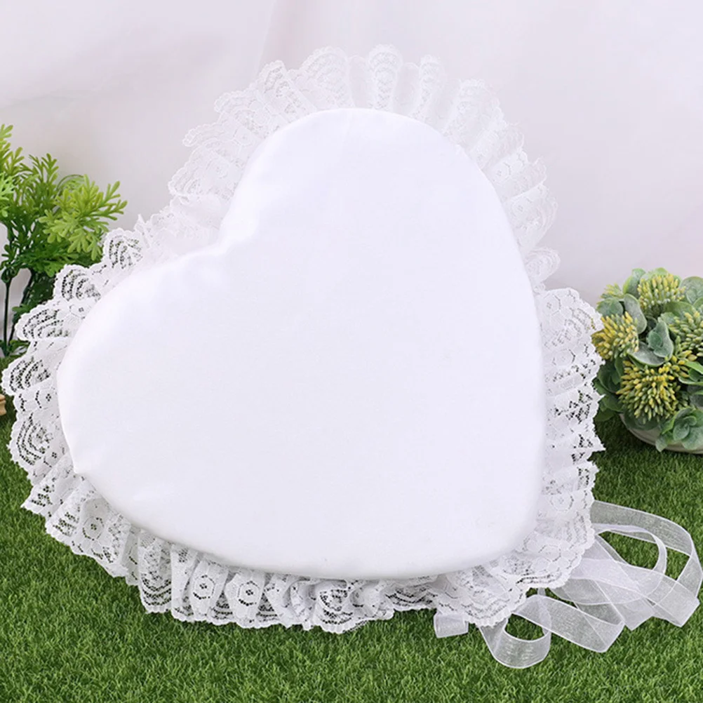

Floral Wedding Ring Pillow Lace Ring Bearer Cushion Bride Dress Groom Suit Design for Wedding Ceremony Engagement Romantic