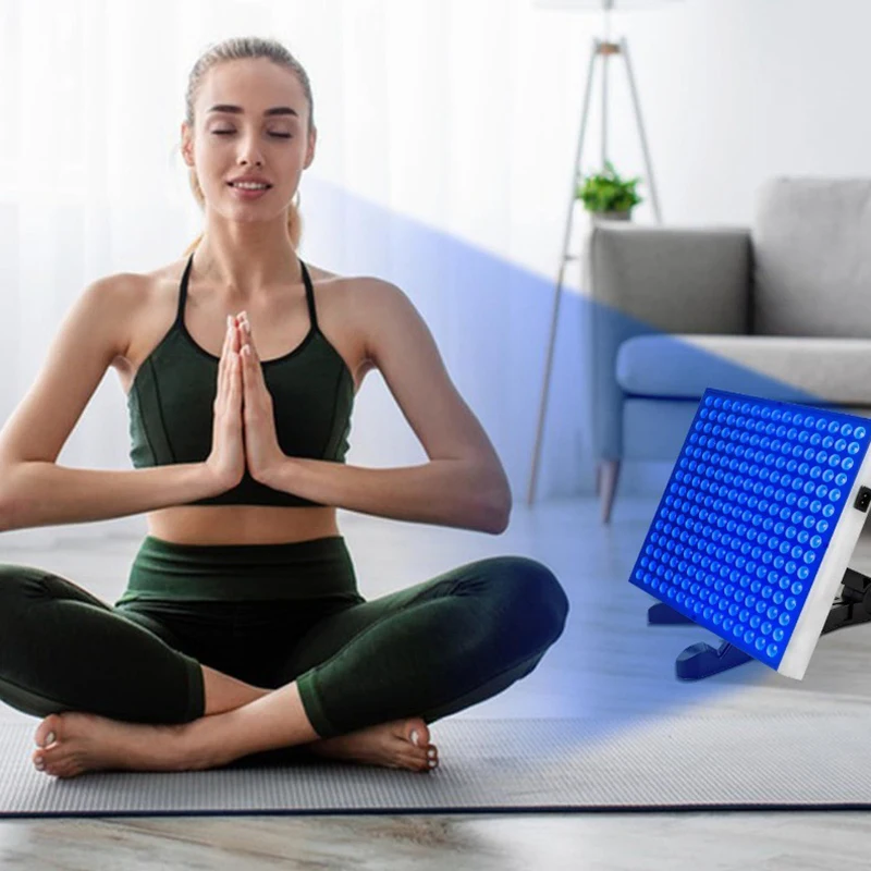 Lámpara de Solárium UV para Bronceado Corporal con Soporte Ajustable, 225PCS 460nm Luz Ultravioleta Púrpura, Dispositivo de Bronceado para el Cuidado de la Piel