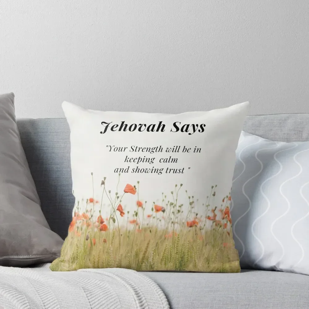 

JW Year Text 2021,Isaiah 30:15, Perfect Gift Idea for Jehovah Witness Throw Pillow Elastic Cover For Sofa Sofa Cover pillow