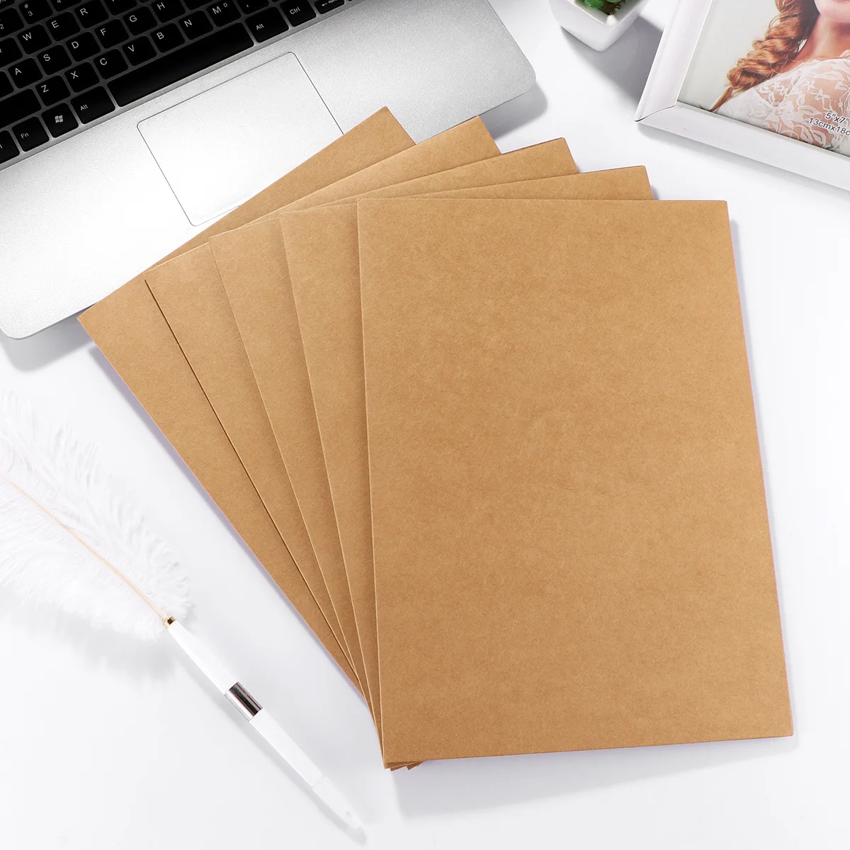 20PCS A4 종이 파일 폴더 사무실용 크래프트 문서 홀더 단일 슬롯 프레젠테이션 폴더 학교 프로젝트 정리함