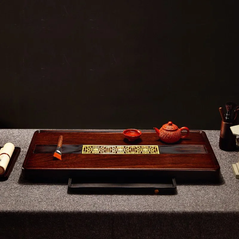 

Chinese Rectangle Tea Tray Vintage Wooden Drainage Coasters Pot Tea Tray Hospitality Serving Plate Bandejas Home Decorationgs