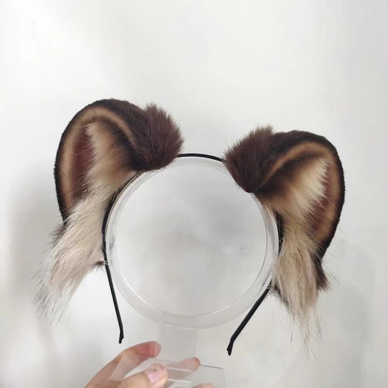 

Handmade Simulation Beast Animals Mouse Ears Hairhoop Dairy Headwear for Carnaval Gothic Lolita Christmas Halloween Cosplay Prop