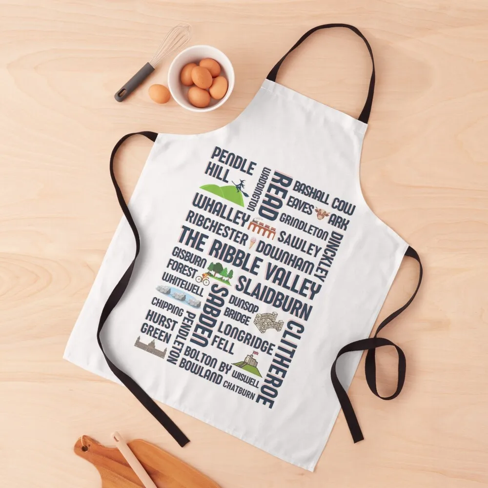 

Ribble Valley - Pendle Hill - Lancashire towns - British tourism Ex pat Apron japanese woman Customizable Apron