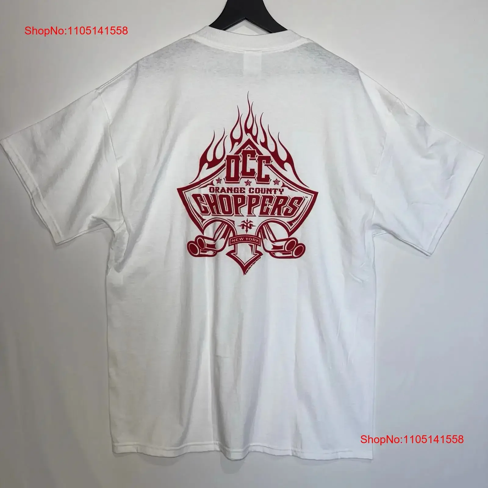 

NWOT Vintage Y2K 2000 s Orange County Choppers T Shirt White Red Motorcycle XL vintage Washed Slightly Versatile graphic