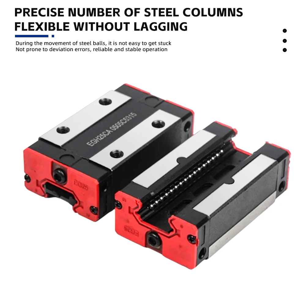 2 Stück EGR15 EGR20 EGR25 Linearführung 100 mm-1000 mm Linearschienen + 4 Stück EGH15CA EGH20CA EGH25CA EGW20CC Schieberblock für CNC-Teile – Detail 8
