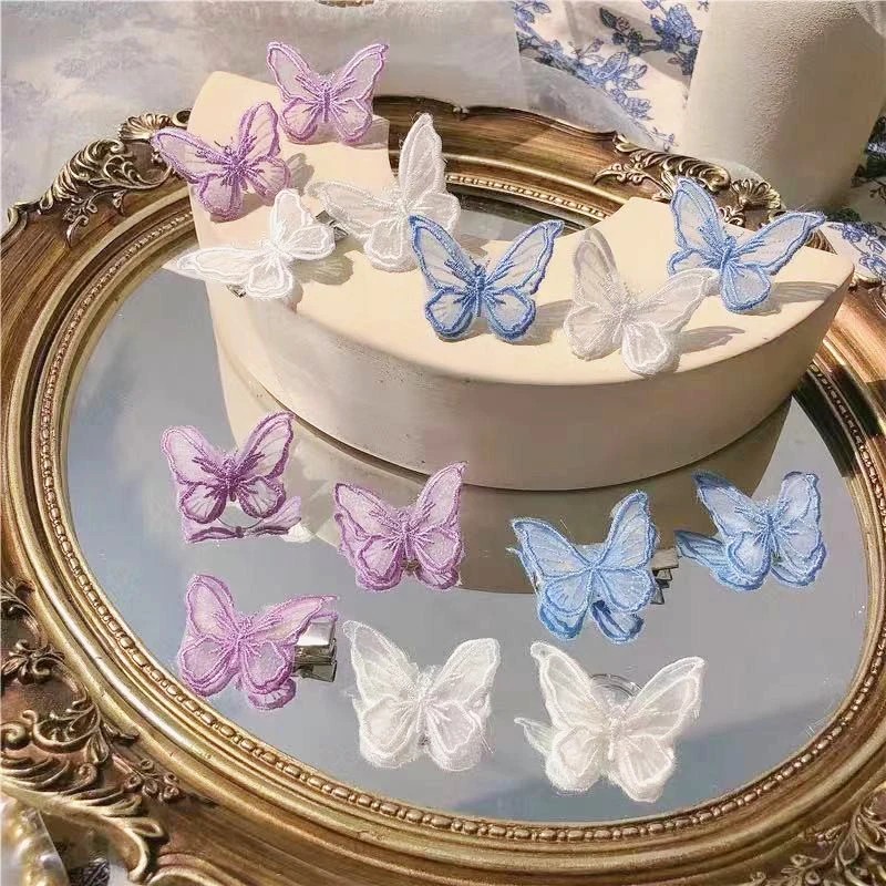 5Pcs White Butterfly Head Wear Women Girls Wedding Fashion Hair Clip Hair Pin Hairwear Hairpins Clip Bride Hair Accessories