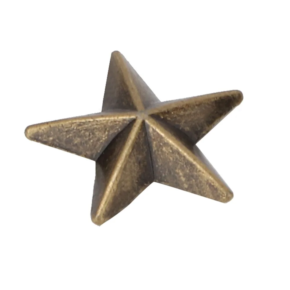 50pcs Accessories Bronze & Sliver Metal Star Stud 14mm Metal Rivet Spike Screw Leathercraft Rivets DIY Decoration
