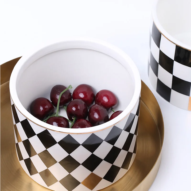 Household Ceramic Sealed Tank Creative Grain Storage Tank Kitchen Storage Box Coffee Wooden Lid Sealed Tea Storage Supplies