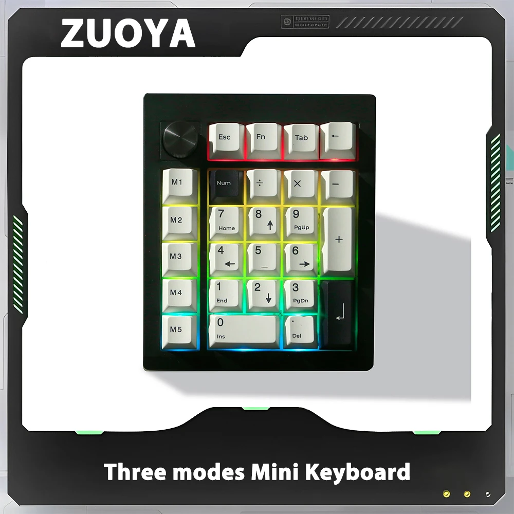 

ZUOYA GMK26 Mechanical Keyboard Multifunctional Konb Three Mode RGB Mini Keyboard Hot Swap Customized QMK VIA Office Gift