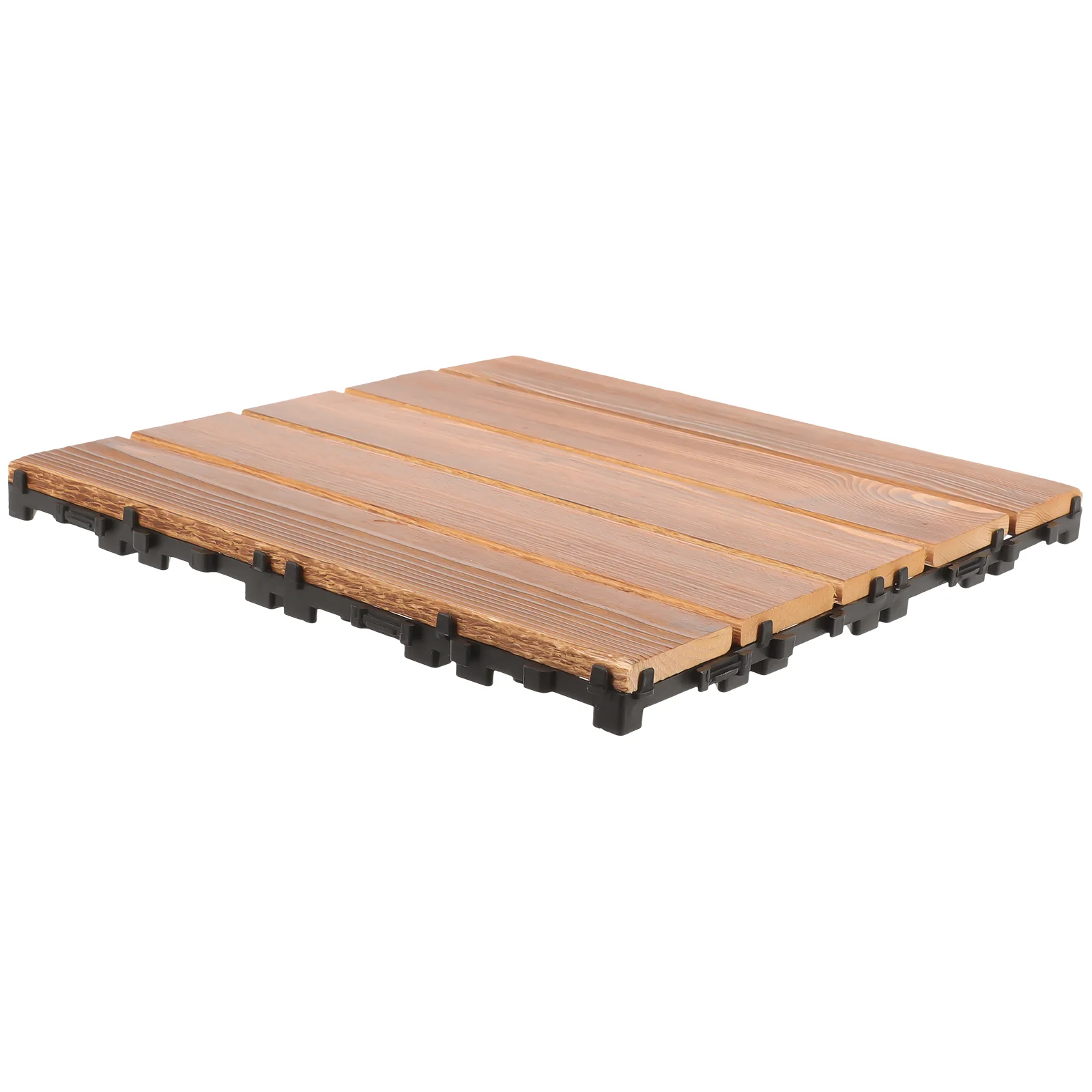 

Carbonized Solid Wood Interlocking Tiles Balcony Flooring Outdoor Deck All Weather Plastic