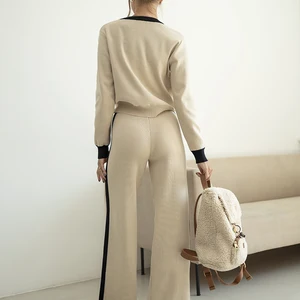 Casual Two Stück Mesh Set für Frauen, Blumenpullover, kombiniertes Mesh, Winter 12 Hauptverkäufe setze rote Kleidung - №3