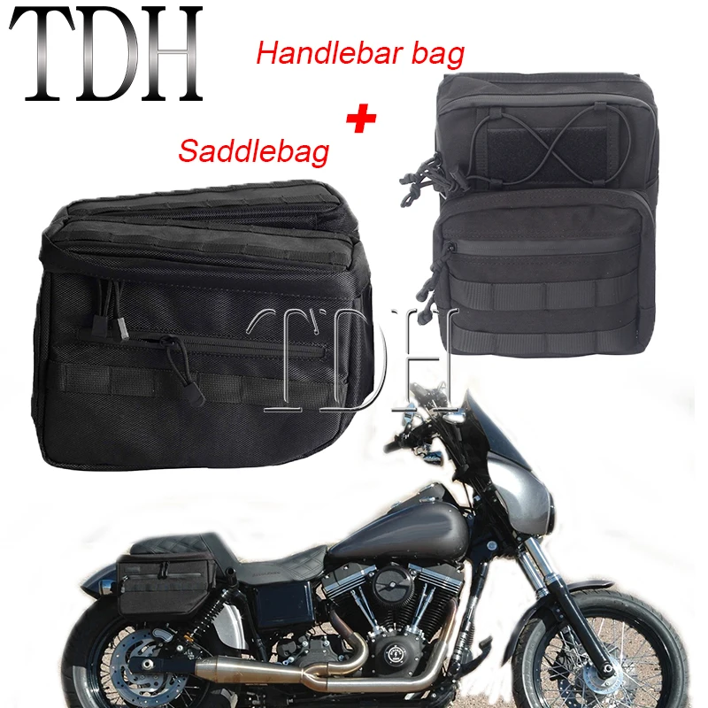 

Motorcycle Rear Saddlebag Saddle Side Case Travel Storage Luggage Bag For Harley Softail Dyna Sportster Universal Handlebars Bag