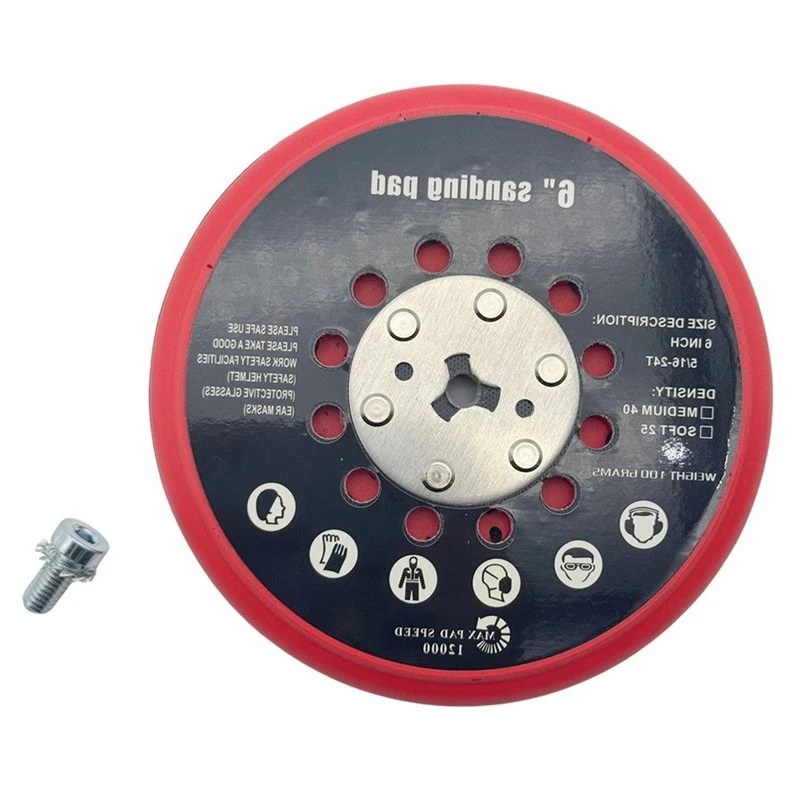 [NEWA76K!】 6 Inch Sanding Pad Kit Dust-Free Medium Hook And Loop Multi-Hole Grinding Plate For BOSCH RSM 60 45