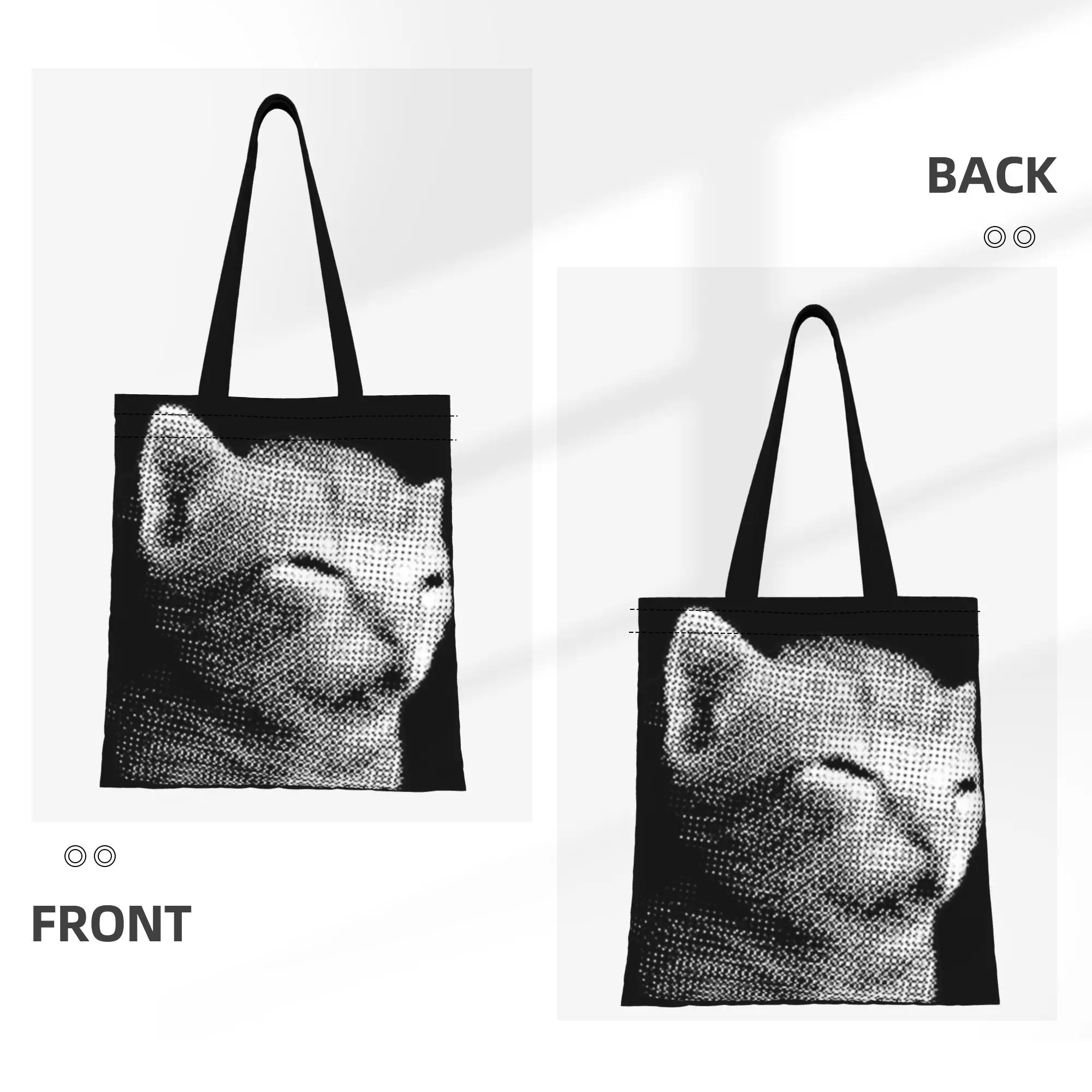 1PC Large Capacity I Have A Headache Ibuprofen Cat Meme Canvas Tote Bag Foldable Chic Pattern No Closed Design