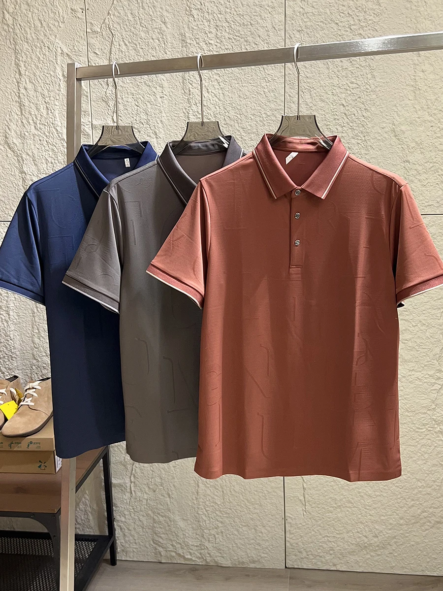 

Breathable Lightweight Mixture Silk Business Casual Short Sleeve Shirt Fashionable Urban Standard Fit Youthwear
