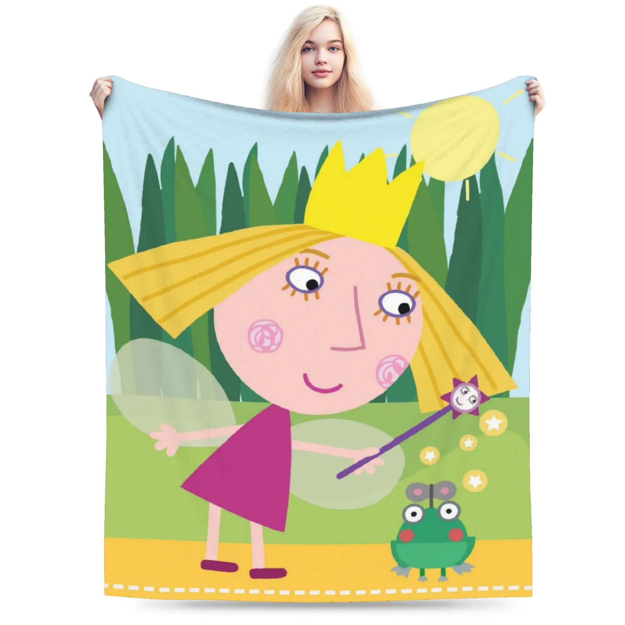 بطانيات Ben and Holly's Kingdom ben y holly فائقة النعومة من الفلانيل للشفاء، بطانيات رمي لحاف