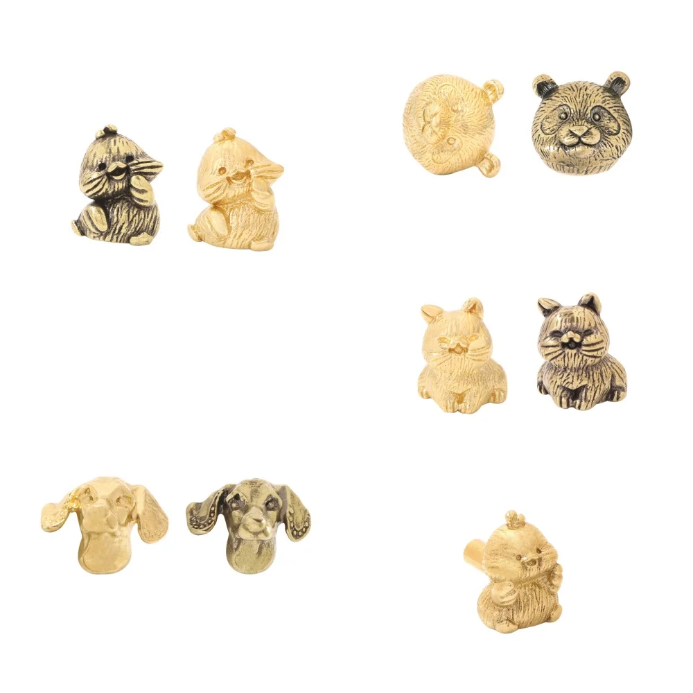 Cute Chick Cat Furniture Handle Drawer Door Knob Brass Animal Handles For Kitchen Wine Cabinet Door Wardrobe Cupboard Pulls Diy