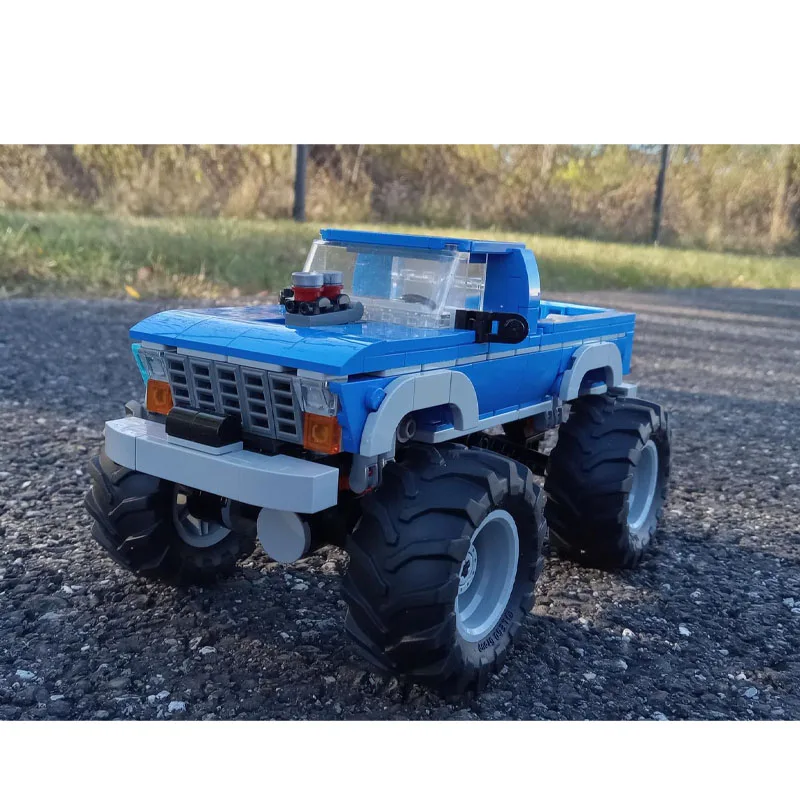 MOC- 124677   Petit bloc de construction de course de voiture F250, modèle 606 PartsMOC, bloc de construction créatif pour enfants garçons, jouet cadeau d'anniversaire