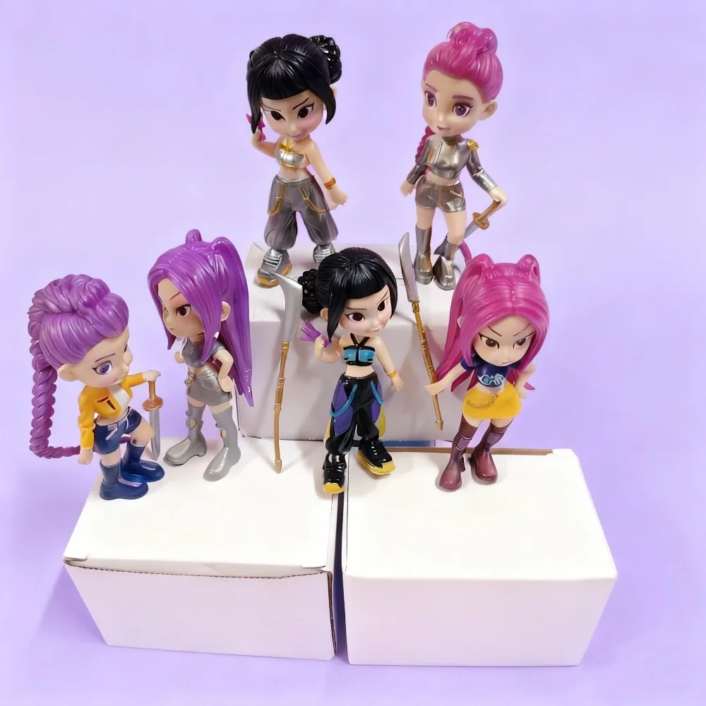 6 pz/set Kpop Demon Hunters Figura Giocattolo Del Fumetto Rumi/Mira/Zoey Action Figure PVC Decorazione Del Desktop Modello Bambola Giocattolo Ventole Regalo