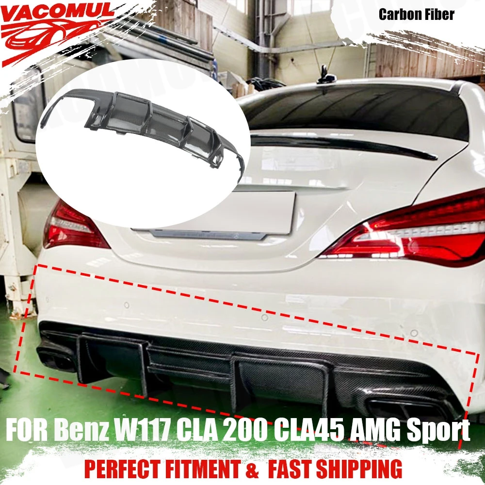 

VACOMUL Carbon Fiber Car Rear Lip Spoiler Diffuser For Benz W117 CLA 200 250 260 CLA45 AMG Sport 2013-2019 FRP Bumper Kits