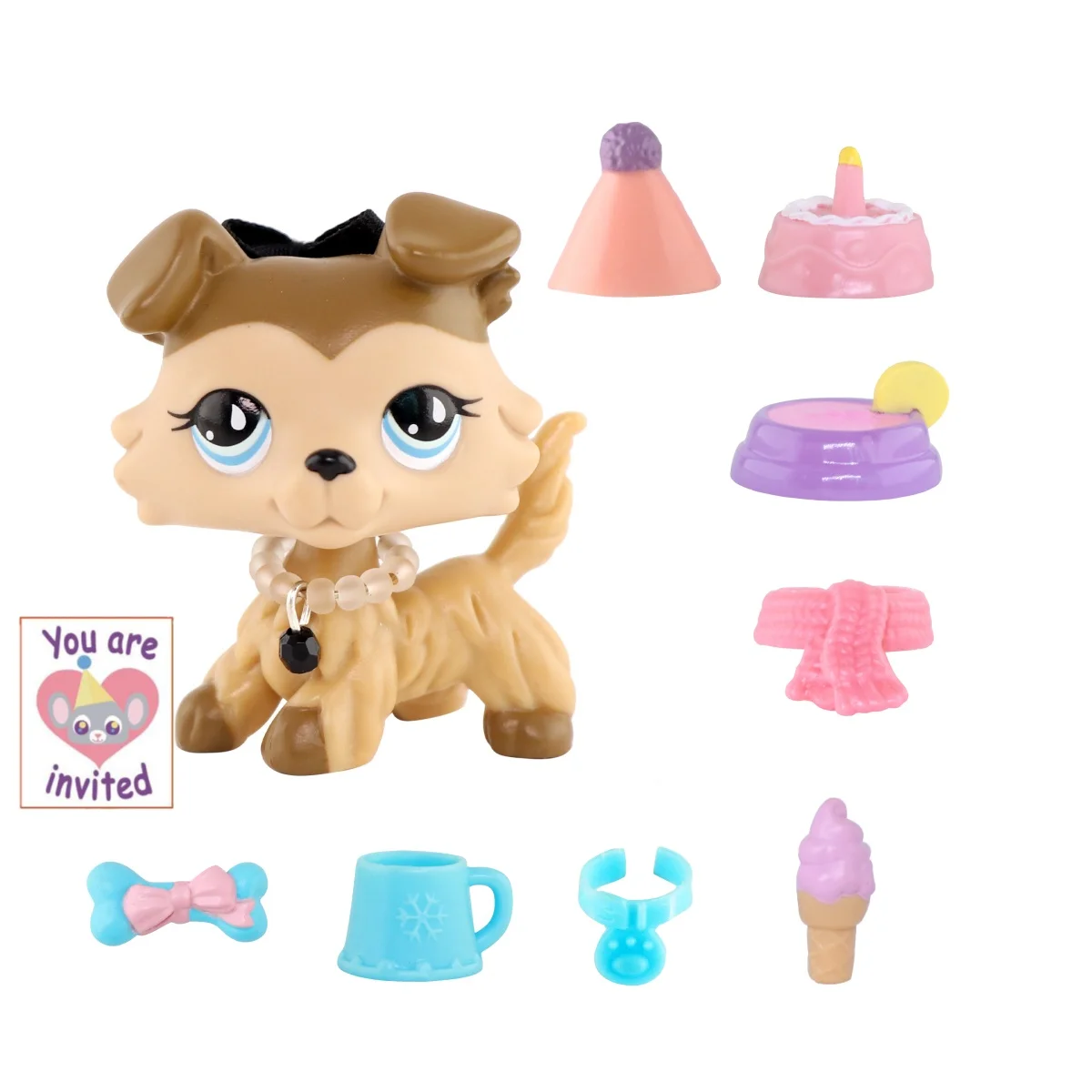 

LPS Minilpsshop Bobble Head Toy Collie #893 With Accessories Birthday Accessories Children's Gift for Boys and Girs