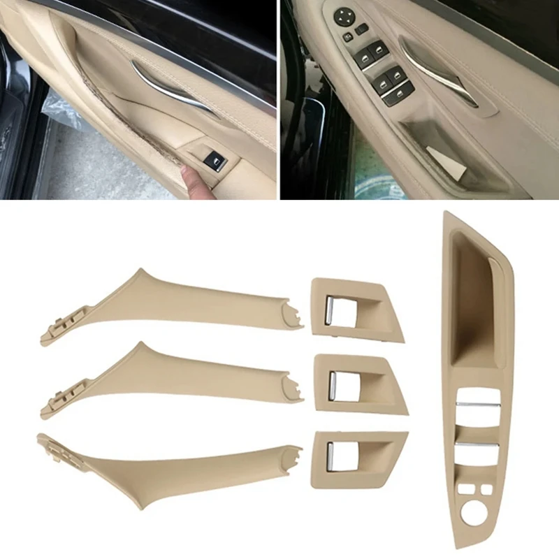 Car Inner Door Panel Handle Pull Trim Set For BMW F10 535I 550I 528I Inner Armrest Handle 51417261929 51417225873