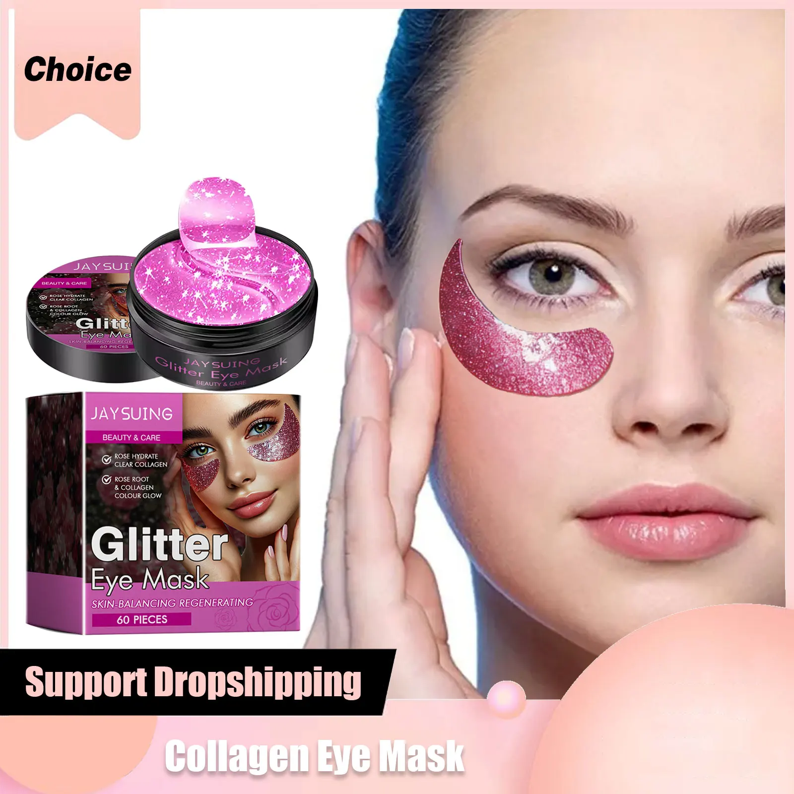 Collagen Eye Mask Hyaluronic Acid Anti Dark Circles Eye Bags Removal Reduce Fine Lines Tighten Moisturizing Skincare Eye Patches