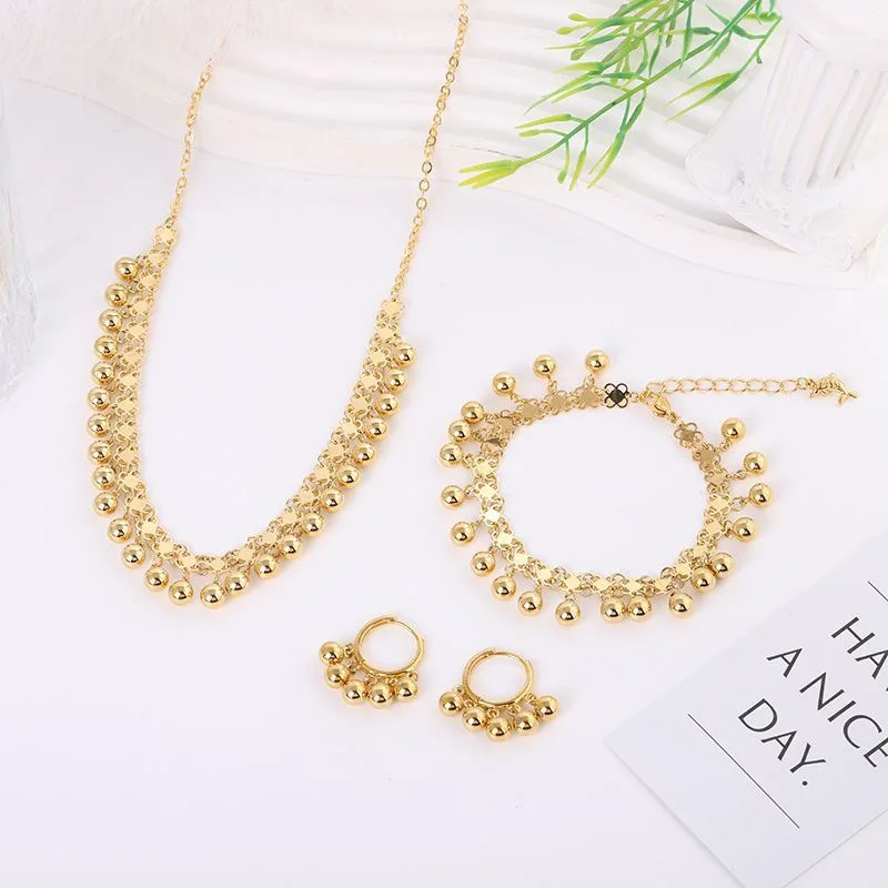 3Set Gold-plated copper alloy tassel beads, a versatile and exquisite accessory for the Middle East, guaranteed not to fade