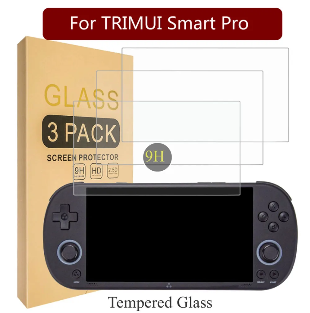 TSP Game Console High Definition Tempered Glass Screen Protector Film for TRIMUI Smart Pro Powkiddy RGB10 Max3 Bag Storage Box