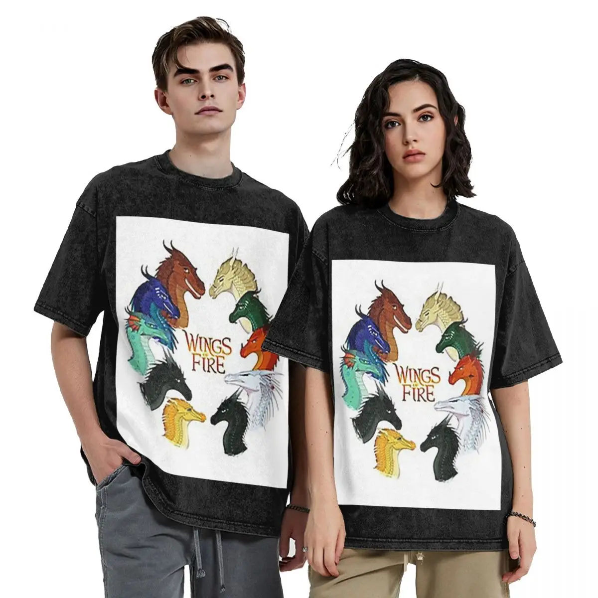 

Wings Of Fire - All Together Hip Hop Short Sleeve T-Shirts Washed Tops Tees Streetwear T Shirt Casual for Men Women
