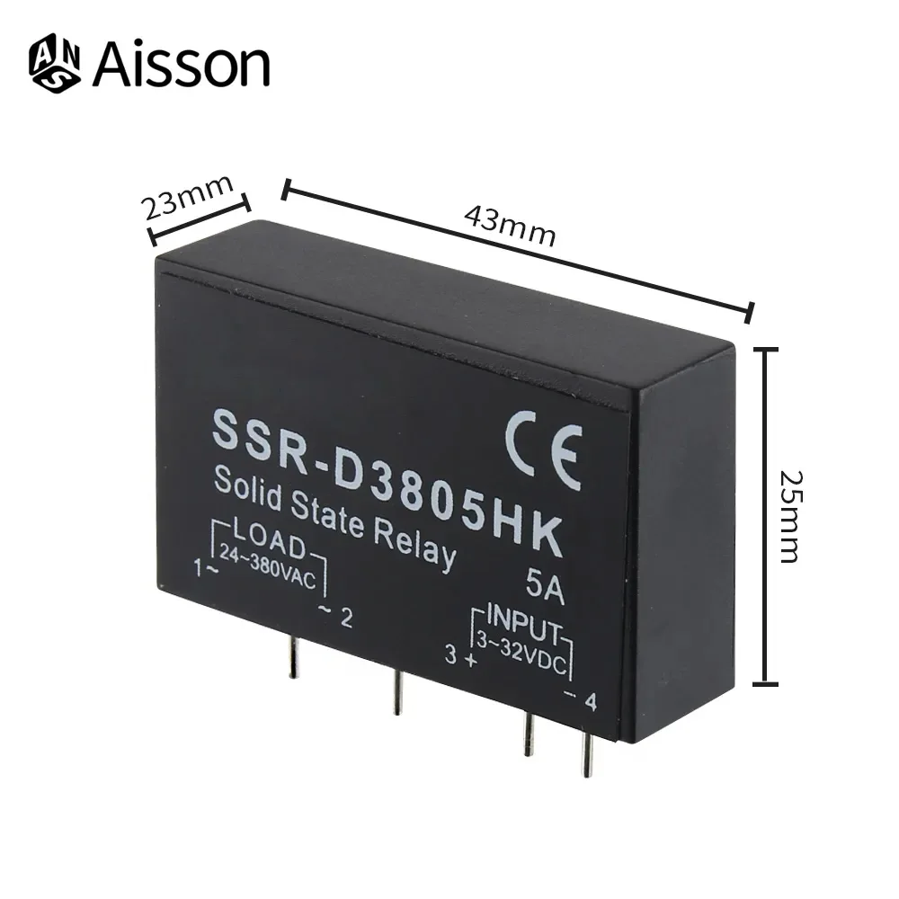 Pcb SSR-D3803HK D3805HK D3808HKと専用ピン3A 5A 8A DC-ACソリッドステートリレー