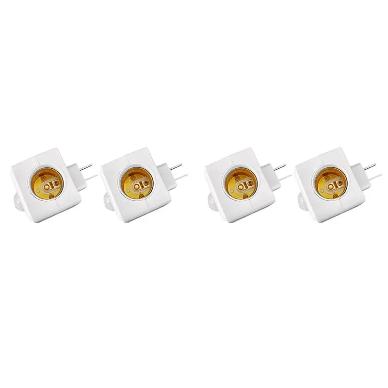 4X Motion Sensor Light Socket E27 Motion Detector Lamp Holder Socket Automatic Human Infrared Sensor Lamp Holder US Plug