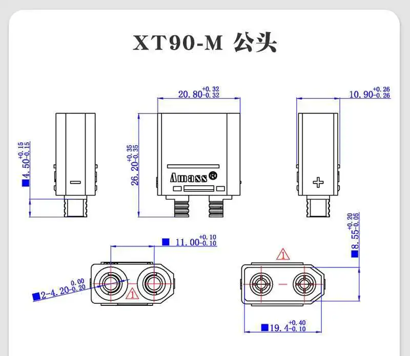 1 Stück XT60H-F Flugzeugmodell-Stecker XT90S Anschluss XT30U Hochstrom-Stecker-Buchse-Docking M Lithium-Batterie-Ladegerät – Detail 25