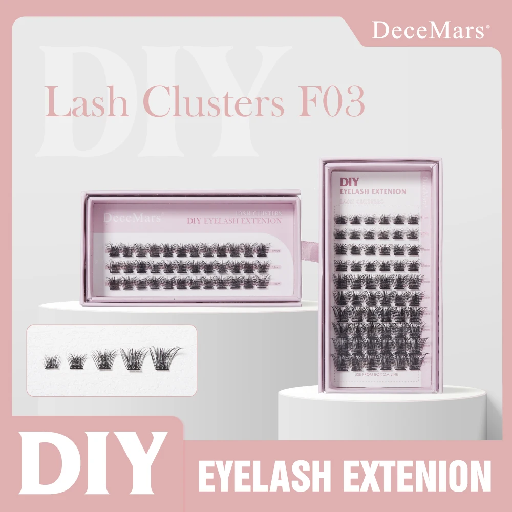 DeceMars Clusters Extensions 8-16MIX Individual Lashes Cluster DIY Eyelash Extensions at Home（ F03 ）