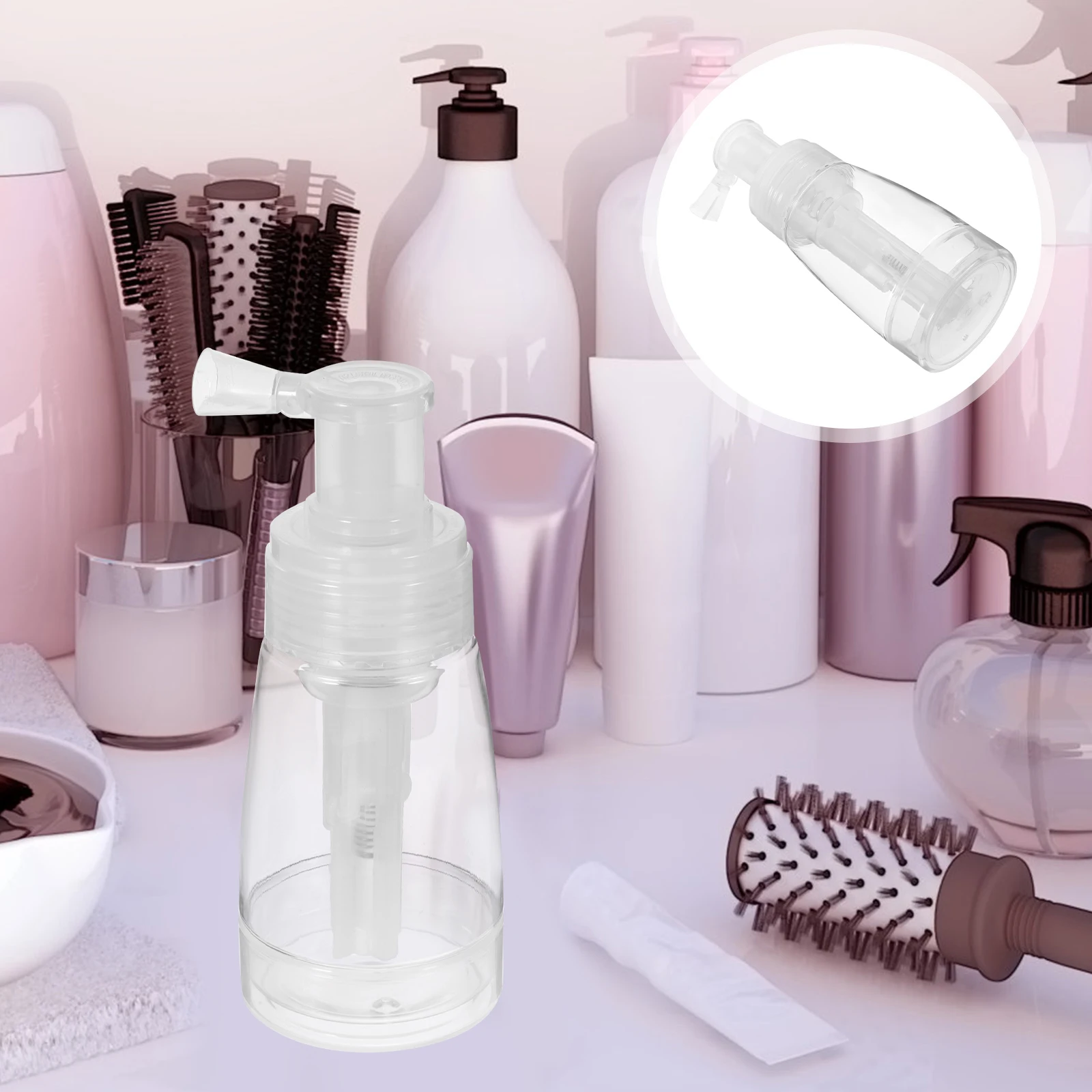 

2pcs Powder Spray Bottles Transparent Plastic for Hairdressing Salon Barber Dry Shampoo Glitter Root Touch Up Packaging Bottle