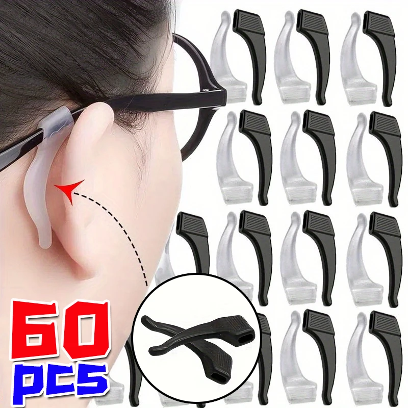 DIY Silicone Ear Hook Anti-slip Glasses Leg Grip Anti-fall Holder Ear Sleeve Bracket Fastener Transparent Eyewear Accessories